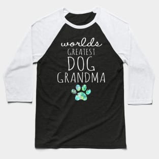 Worlds Greatest Dog Grandma Paw Print Cute Baseball T-Shirt